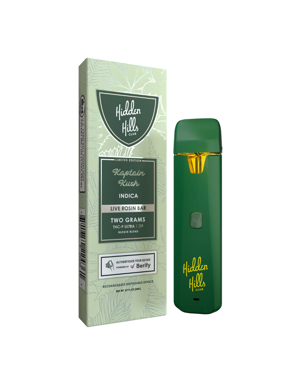 Kaptain Kush Indica by Hidden Hills Club Vape